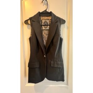Women's Long Black Guess Vest Size XS